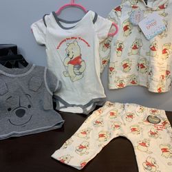 DISNEY BABY POOH BEAR 4 PC SET . NEW 6M