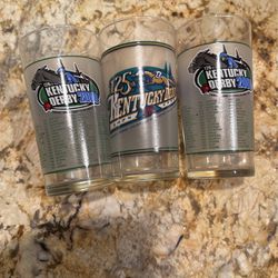 3 Kentucky Derby Glasses 