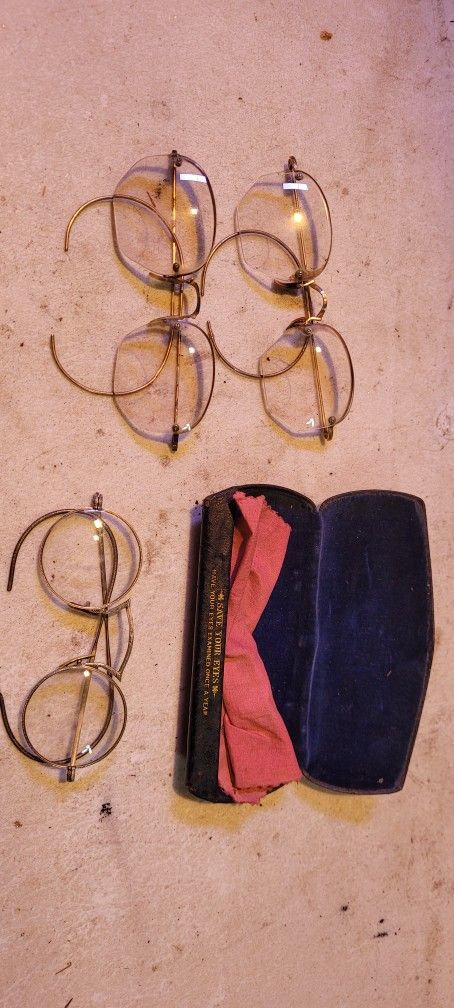 Lot of 3 vintage wire fame glasses 12K gold filled & 12K gold filled