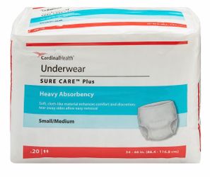 Sure Care Plus Disposable Underwear Pull On with Tear Away Seams Small / Medium