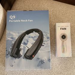 2 Brand New Portable Fans – Neck Fan & Turbo Handheld Fan