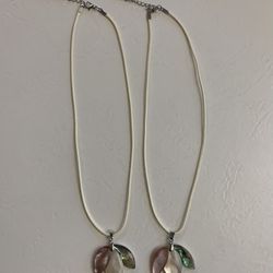 Mother-of-pearl Pendant Waxed Cord