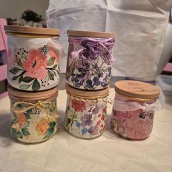 Small Hand designed votive candle holders with lids