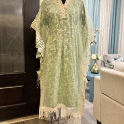 Kaftaan Green Embroidery 