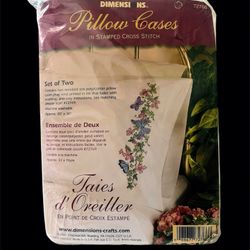 Dimensions Stamped Cross Stitch Pillow Case Kit #72766 Butterfly Dreams