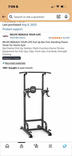 RELIFE REBUILD YOUR LIFE Pull Up Bar Free Standing Power Tower for Home Gym