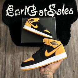 Jordan 1 Mid Vivid Orange Size 7y