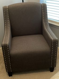 Dark Green Accent Chair with Nailhead Trim