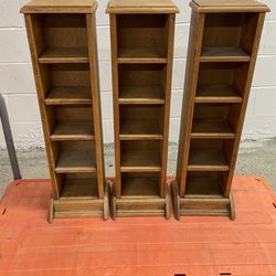 3 HANDMADE WOOD CD RACKS IMPORTED FROM MEXICO