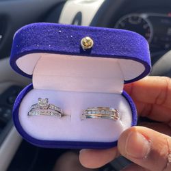 10k Gold & Diamonds Wedding Rings 