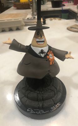 Mayor of Halloween town nightmare before Christmas Tim Burton signed rare find