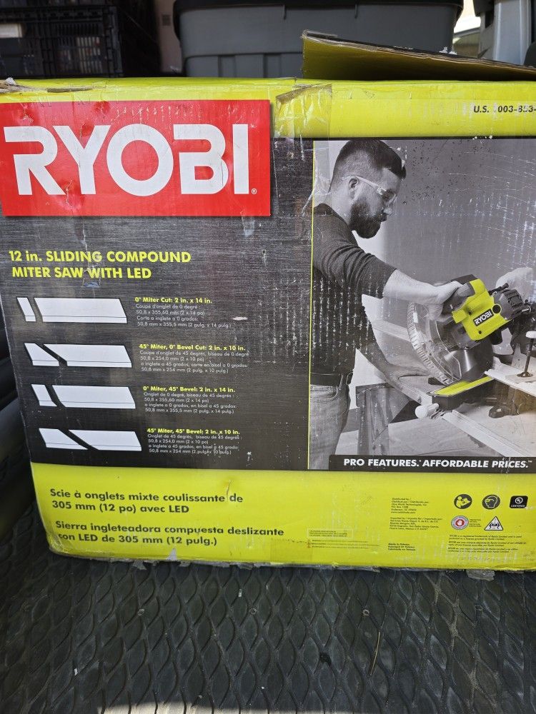 Ryobi 12 In Sliding Miter Saw And Stand
