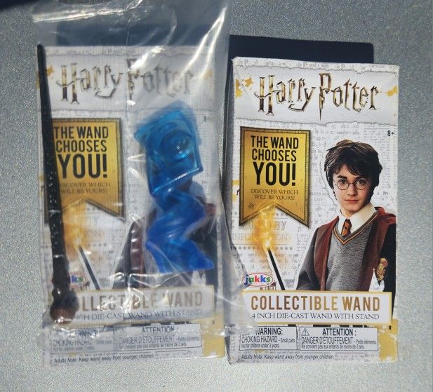 (3) Available Harry Potter 4 Inch Die-Cast Collectible Metal Mini Wand w/Stand
