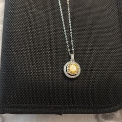 3CTTW YELLOW MOISSANITE NECKLACE 