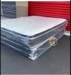 10” NEW QUEEN SIZE PILLOWTOP MATTRESS AND BOX SPRING 80x60” - 2PC