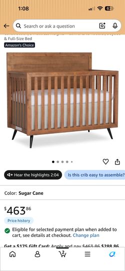 Evolur midcentury crib