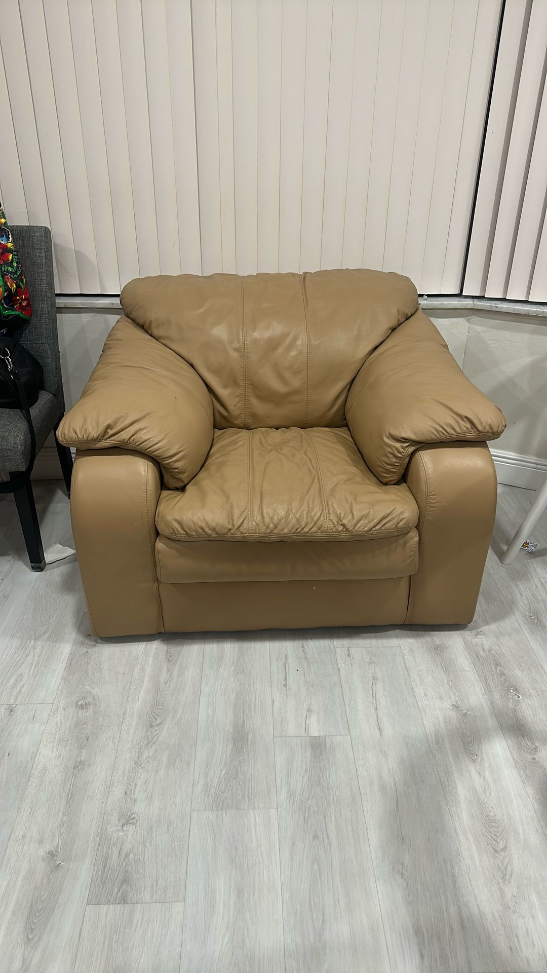 4 Piece Tan Leather couch sofa Set