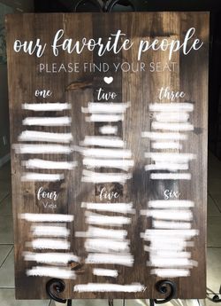Wedding Table Assignment Wood Sign