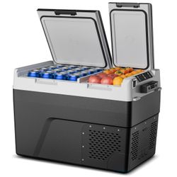 12 Volt Refrigerator Car Fridge - 50QT(48L) Dual Zone Electric Cooler, Car Refrigerator -4℉~68℉, Portable Refrigerator 12/24V DC 100-240V AC, Portable