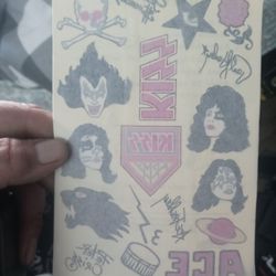 Original 1977 Kiss Removable Tattoos 