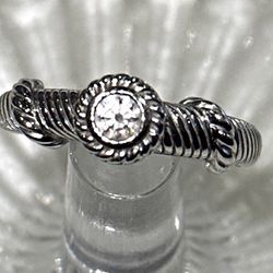 Judith Ripka Cubic Zirconia 925 Sterling Silver Ring-Vintage