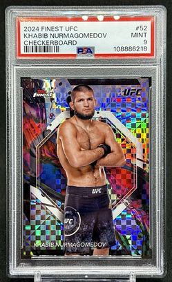 2024 Topps Finest UFC Khabib Nurmagomedov Checkerboard Refractor #52 PSA 9