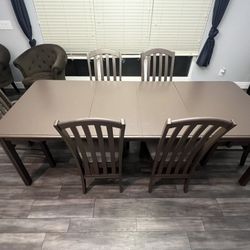 Dining table 6 Chairs, Table And credenza