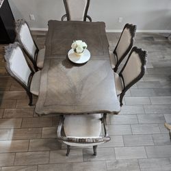 Wooden Dinning Table with 6 Chairs