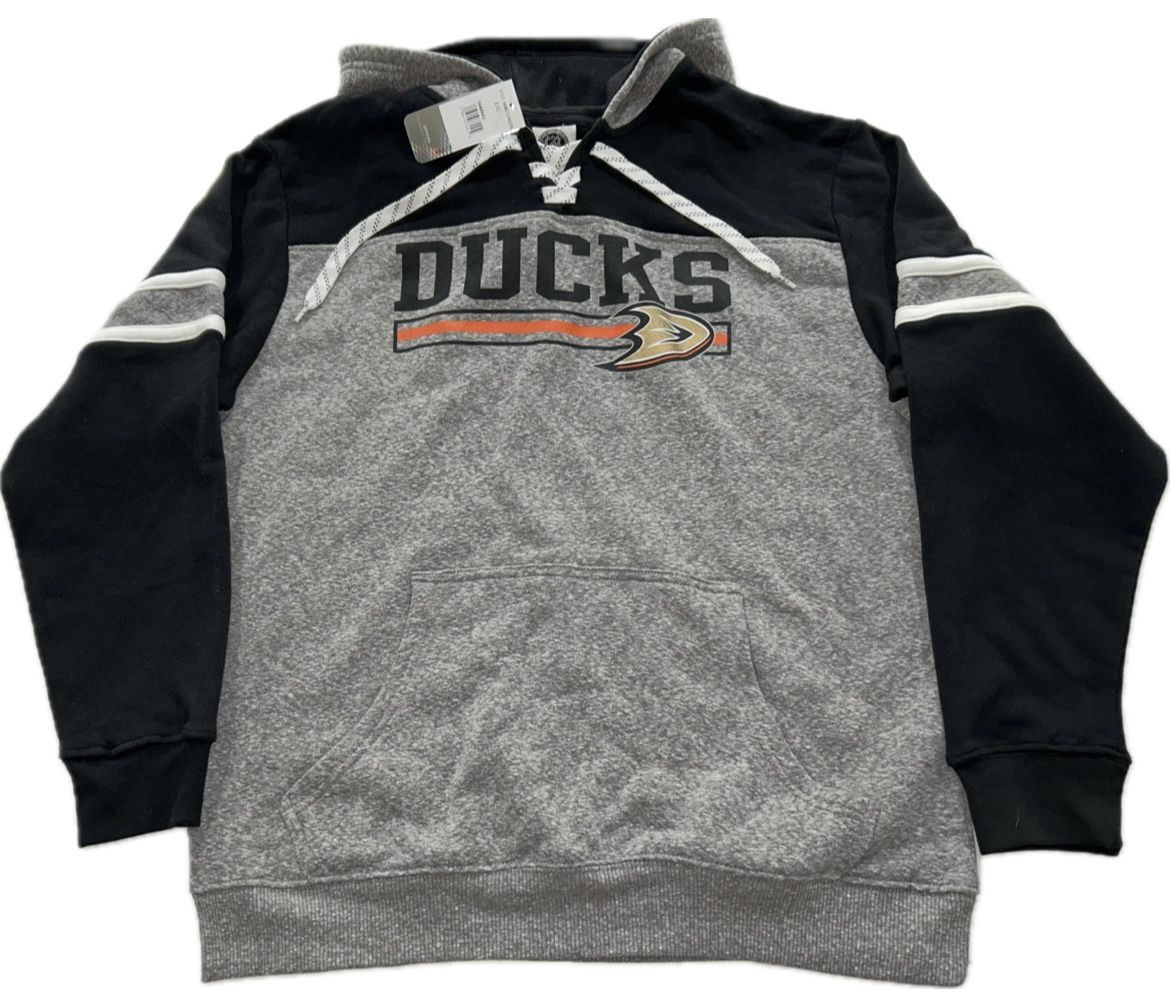 Anaheim Ducks Gray Pullover Hoodie Sweatshirt Men’s Large New