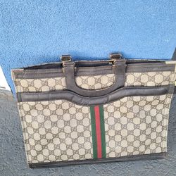 VINTAGE Gucci SHERRY line Attaché Soft Canvas Briefcase