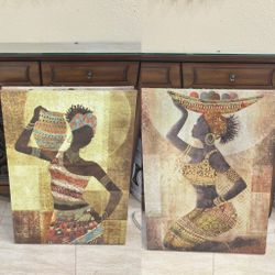 Luxury African Women Canvas- Set Of 2, 30x24