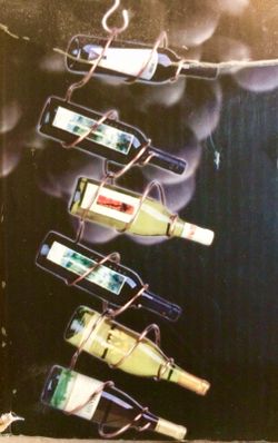 Hanging Wine Rack Copper Climbing Tendril