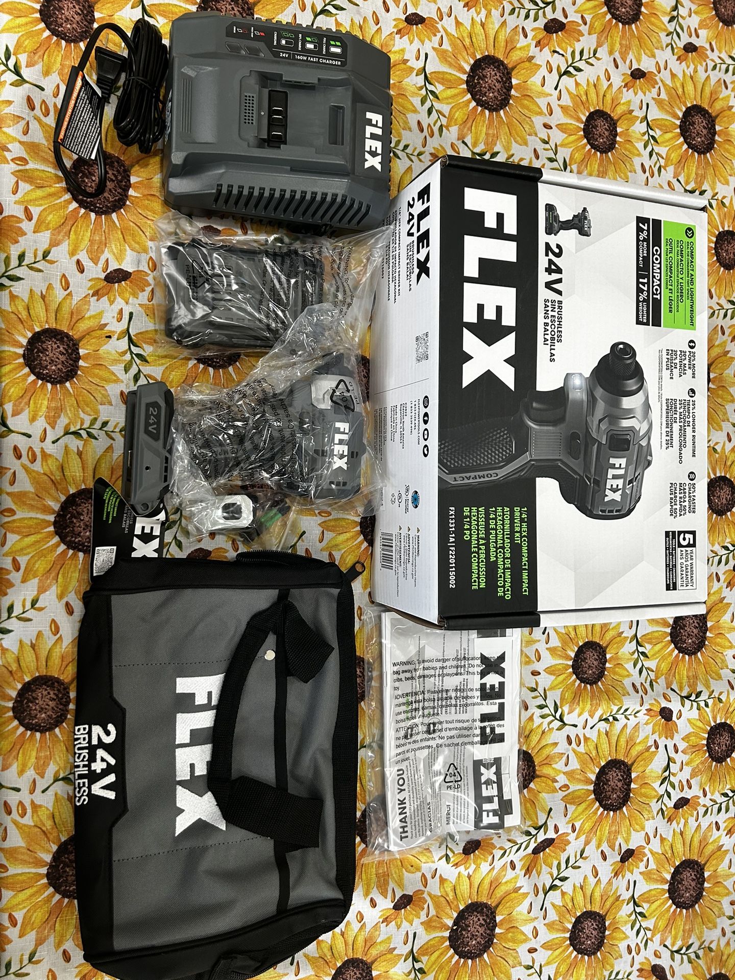 FLEX 24v Brushless 1/4 Hex Compact Impact Driver Kit
