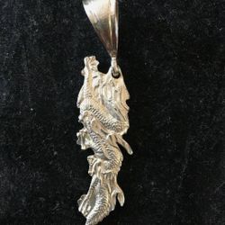 Dragon Shaped. 925 Vintage Pendant