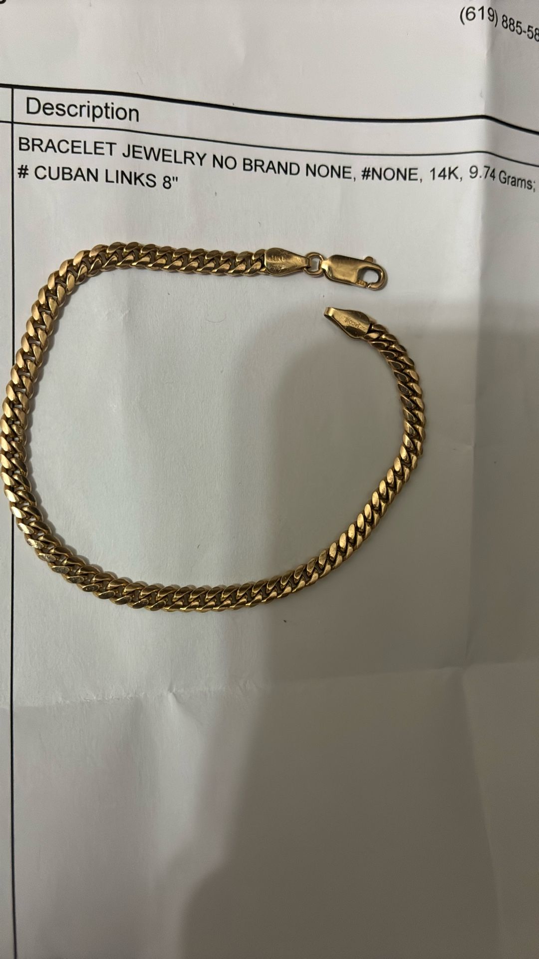 14k Gold Cuban Bracelet