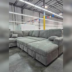 4 pieces convertible sectional sofa with storage & USB port