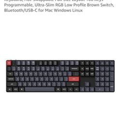 Keychron K5 Pro QMK/VIA Custom Wireless Mechanical Keyboard, Hot-Swappable Full Size Layout 108 Keys Programmable, Ultra-Slim RGB Low Profile Brown Sw
