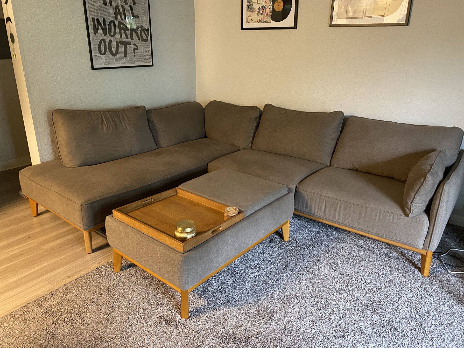 L couch and ottoman