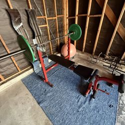 Weight Bench. Bar. Weights