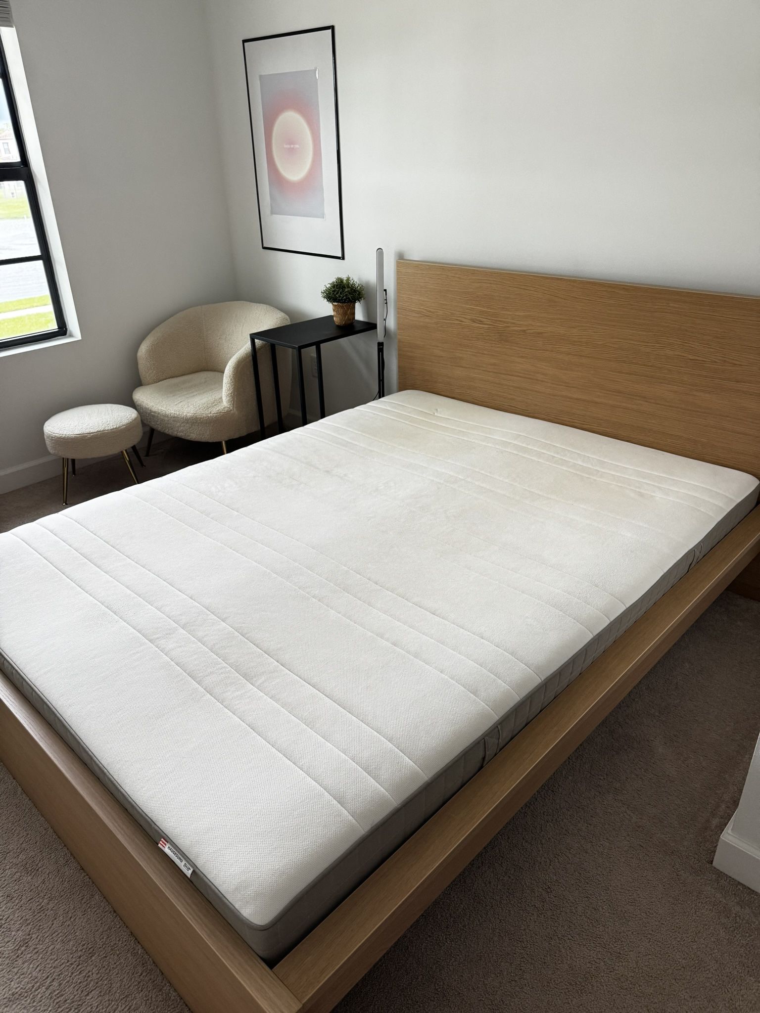 queen bed frame + mattress