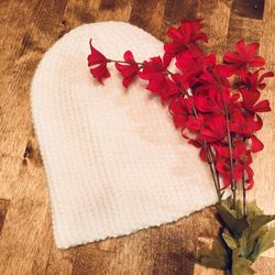NEW! White Knit Warm Beanie