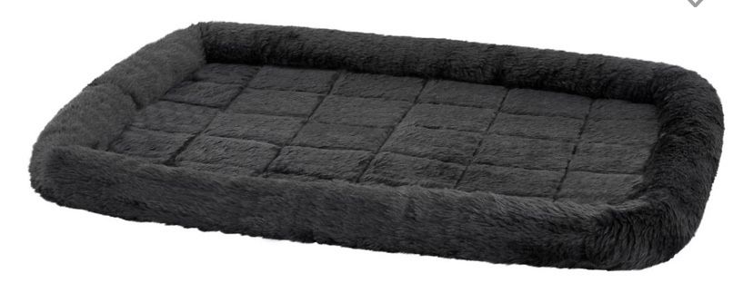 MidWest Quiet Time Fleece Dog Crate Mat, Gray, 36-in