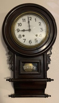 Early 1900s Trade Mark Regulator Wall Clock Great Condition 
