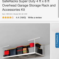 SafeRacks Super Duty 4 ft x 8 ft Overhead Garage Storage Rack