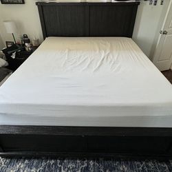 Living Spaces California King Bed Frame, Mattress And Box Spring