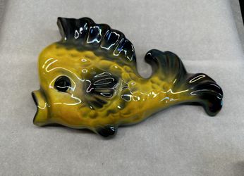 Rare MCM Pearlescent Fish Wall Pocket Planter