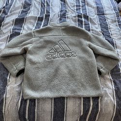 adidas Men's Sherpa Reversible Jacket Gf0051 Grey Full Zip Pockets 