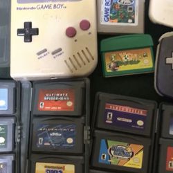 Original game boy also with game boy advance and games