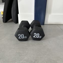 Set of two 20lbs  neoprene hex dumbbells