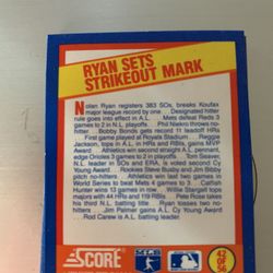 1989 SCORE A YEAR TO REMEMBER INSERTS MIN BB CARDS-12 Cards Total